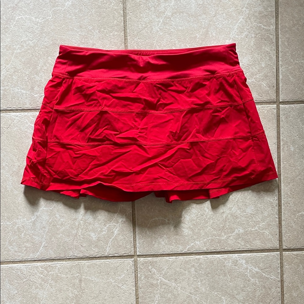 Lulu Vibrant Red Athletic Skort